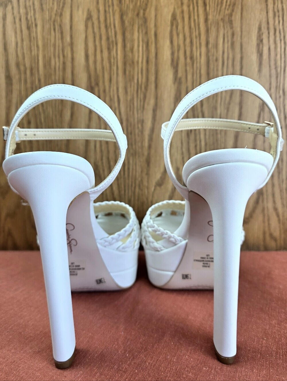 Jessica Simpson Basketweave Inaia Platform Heels, White - Picture 9 of 16